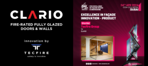 CLARIO de TECFIRE preseleccionado por la excelencia en innovación de fachadas en los premios Zak